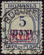 Roumanie 1918 Michel Taxe 1 Occupation Allemande Taxe Surchargé Oblitéré. Cote 18 €. Superbes - Besetzungen