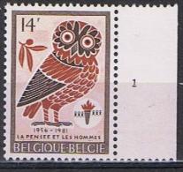 Belgie OCB 2029 (**) Met Plaatnummer 1. - 1981-1990