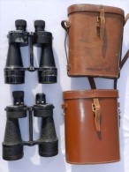 39-45 - LOT 2 PAIRES  JUMELLES  ANGLETERRE + ETUI CUIR  .............. - Optica