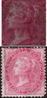 East India Queen Victoria, 1865 Eight Anna Watermarked, Used In Singapore, B 172 Postmark, Die I, Inde Indien - 1854 Britse Indische Compagnie