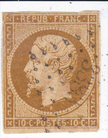 France  Napoléon République N 9a, 10c Bistre Brun, Tres Leger Clair Sinon Tres Beau, Obl 3383 - 1852 Louis-Napoléon