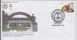 India  2014   Handique Girls College  Guwahati  Special Cover # 84228   Indien Inde - Lettres & Documents