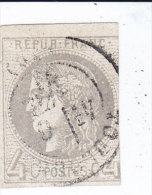 France Bordeaux N 41B, 4c Gris, Oblitération Toulouse , Touche Marge De Droite - 1870 Bordeaux Printing
