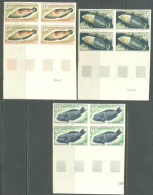 1965 NEW CALEDONIA FISH IMPERFORATED BLOCK OF 4 MICHEL: 415-417 MNH ** - Sin Dentar, Pruebas De Impresión Y Variedades