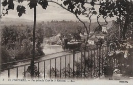 CARTE POSTALE ORIGINALE ANCIENNE : SAUVETERRE  VUE PRISE DU CAFE DE LA TERRASSE  PYRENEES ATLANTIQUES (64) - Sauveterre De Bearn