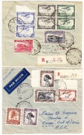 Belgisch Kongo 2 Luftpost R-Briefe 1945 Von Basankusu Nach Oumé A.O.F. - Storia Postale