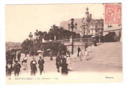 MONACO 1901, Yvert N° 23 A, 10 C Rose , Neuf ,  Seul Sur Carte Animée Les Terrasses, Monte Carlo, TTB - Covers & Documents