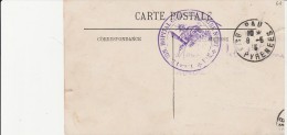 HOPITAL COMPLEMENTAIRE N°37- PAU -CACHET A DATE VIOLET SUR CARTE POSTALE -CAD PAU 8-6-16 - Guerra Del 1914-18