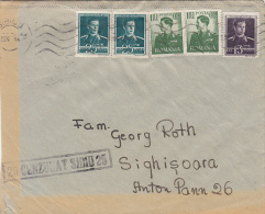 11937- KING MICHAEL, STAMPS ON COVER, CENSORED SIBIU NR 25, 1943, ROMANIA - Cartas De La Segunda Guerra Mundial