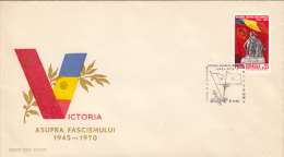 1029FM- VICTORY OVER FASCISM, COVER FDC, 1970, ROMANIA - FDC