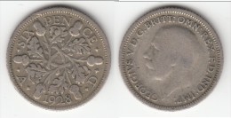 **** GRANDE-BRETAGNE - GREAT-BRITAIN - 6 PENCE 1928 - SIX PENCE 1928 GEORGE V - SILVER **** EN ACHAT IMMEDIAT !!! - H. 6 Pence