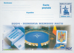 12012- ROMANIA- NATO MEMBERSHIP, POSTCARD STATIONERY, 2004, ROMANIA - OTAN