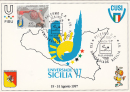 12167- SICILY UNIVERSITY GAMES, WATER POLO, MAXIMUM CARD, 1997, ITALY - Water-Polo