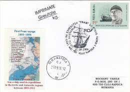 12051- NANSEN ARCTIC EXPEDITION, FIRST FRAM VOYAGE, SPECIAL COVER, 2006, ROMANIA - Arctische Expedities