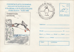 12059- ARCTIC WILDLIFE, ATLANTIC PUFFIN, COVER STATIONERY, 1996, ROMANIA - Fauna ártica