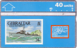 GIBRALTAR WARSHIP BATEAU GUERRE HMAS WATERHEN 40U UT - Timbres & Monnaies