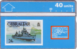 GIBRALTAR WARSHIP BATEAU GUERRE USS GLEAVES DESTROYER WORLD WAR II 40U UT - Stamps & Coins