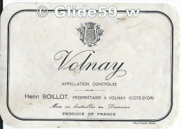 Etiquette De Vin - Volnay - Henri Boillot, Propriétaire à Volnay - Bourgogne