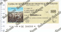 Filiale BASELGA DI PINE´ - Cassa Di Risparmio Di TRENTO E ROVERETO - MINIASSEGNI - [10] Checks And Mini-checks