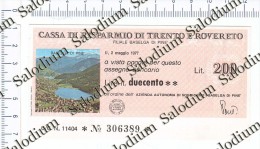 Filiale BASELGA DI PINE´ - Cassa Di Risparmio Di TRENTO E ROVERETO - MINIASSEGNI - [10] Checks And Mini-checks