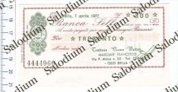 Banca Sella - BIELLA - MINIASSEGNI - [10] Checks And Mini-checks