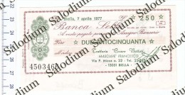 Banca Sella - Trattoria BIELLA - MINIASSEGNI - [10] Cheques Y Mini-cheques