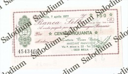 Banca Sella - Trattoria BIELLA - MINIASSEGNI - [10] Checks And Mini-checks