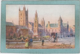 PLYMOUTH  -  ST  ANDREW'S CHURCH  &  GUILDHALL  -  TUCK´S  " OILETTE "  -  BELLE CARTE     - - Plymouth