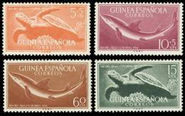 Guinea 338/41 (*) Sin Goma. Fauna 1954 - Guinea Espagnole