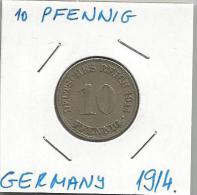 D2 German Empire 10 Pfennig 1914. A - 10 Pfennig