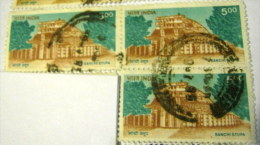 India 1994 Sanchi Stupa 5.00r X3 - Used - Used Stamps