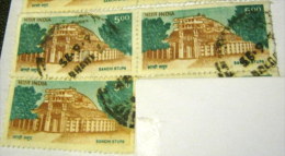India 1994 Sanchi Stupa 5.00r X3 - Used - Used Stamps