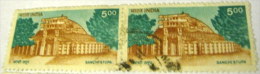 India 1994 Sanchi Stupa 5.00r X2 - Used - Used Stamps