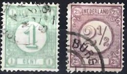 NETHERLANDS 1889 Numeral 1C, 2.5C (Perf 12.5) Used - Oblitérés