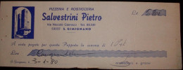 RICEVUTA DI RISTORANTE 1980 "SALVESTRINI PIETRO " PAGATE A VISTA QUESTA PAPPATA... - Factures