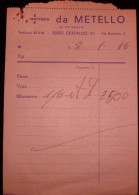 RICEVUTA DI RISTORANTE1976  " DA METELLO " - Invoices