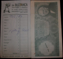 RICEVUTA DI RISTORANTE1979  " DA BUZZANCA " - Facturas
