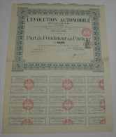 L'Evolution Automobile, Brevets D Et P - Automobilismo