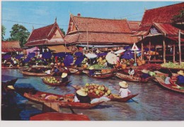 Asie,THAILAND,THAILANDE,n Ear  BANGKOK,FLOATING MARKET,wat Sai,passeur,commerce Su L´eau - Tailandia