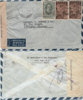 Lettre Grèce Poste Aérienne -8 VI 49 Pour Bordeaux Avec Bande De Contrôle Du Change Bilingue - Marcofilie - EMA (Printer)