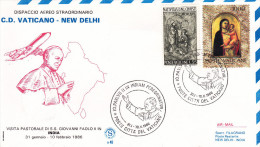 Visit Papst Pope Papa Giovanni Paolo In India CD VATICANO - NEW DELHI 1986 (333) - Luchtpost