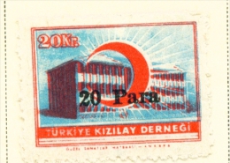 TURKEY  -  1955  Red Crescent  Surch. 20p On 20k  Mounted/Hinged Mint - Nuovi