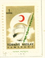 TURKEY  -  1957  Red Crescent  1k  Mounted/Hinged Mint - Ungebraucht