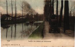 5 CP  Hal  Traction Des Bateaux Par Automobiles  Vue Canal  De Charleroi  Kerkplaats  Senne  Kerk - Halle