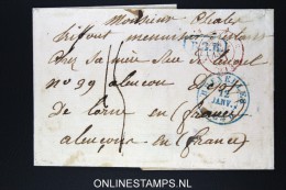 Belgium: Cover Brussels To Alençon 1840  Belgium In Red Bruxelles And B.3.R In Blue - 1830-1849 (Unabhängiges Belgien)