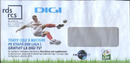 Romania - Envelope Advertising With Football - Free Digi TV Broadcasts Premier League - Lettres & Documents