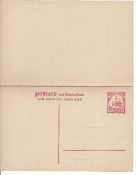 Entier Postal 10 Pfennig Rouge Avec Réponse Payée Neuf Rès Beau Bateau Navire Marine - Karolinen