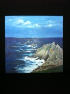 Paysage Marin : Pointe Du Raz, Phare De La Vieille - Acrylique Sur Toile Lin-chanvre - Chassis 33 X 46 Cm - Acrylic Resins