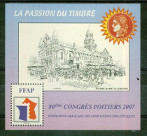 Poitiers - FRANCE - Bloc Feuillet - Congrès De La F.F.A.P. - 2007 - Blocks & Sheetlets & Booklets