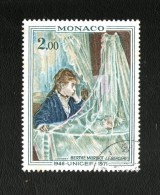Princ. Di MONACO :   25° Ann. UNICEF  Quadro Di  B:Morisot   USATO  Del  18.01.1972 - Oblitérés